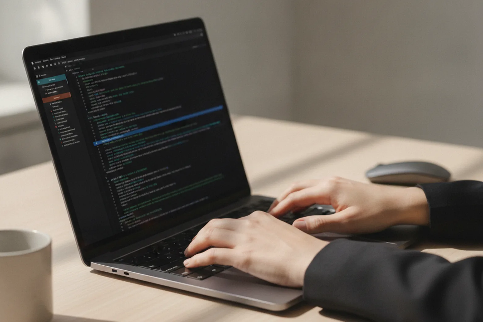 Developer using a command-line AI coding agent in a terminal