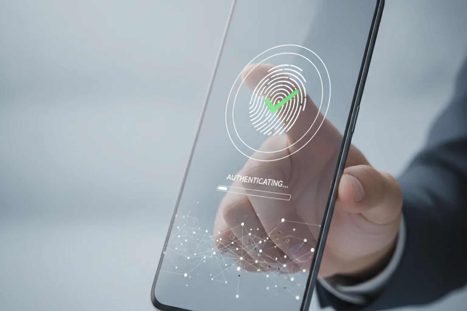 Biometric authentication in a mobile banking app
