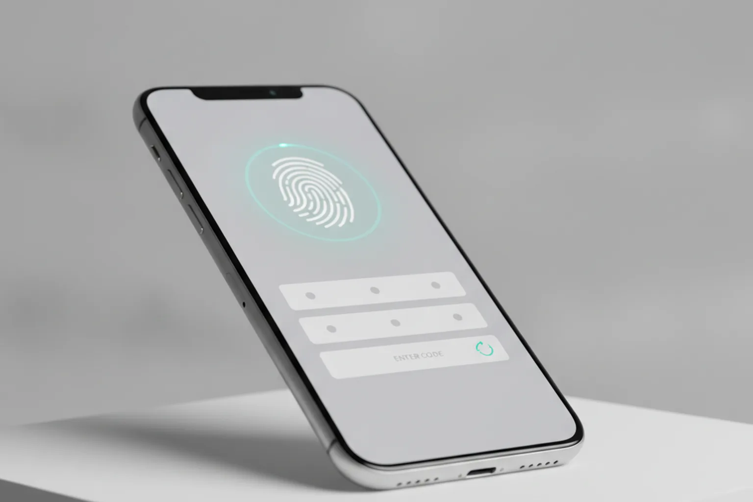 Bank security features showing biometric and 2FA interface on mobile device