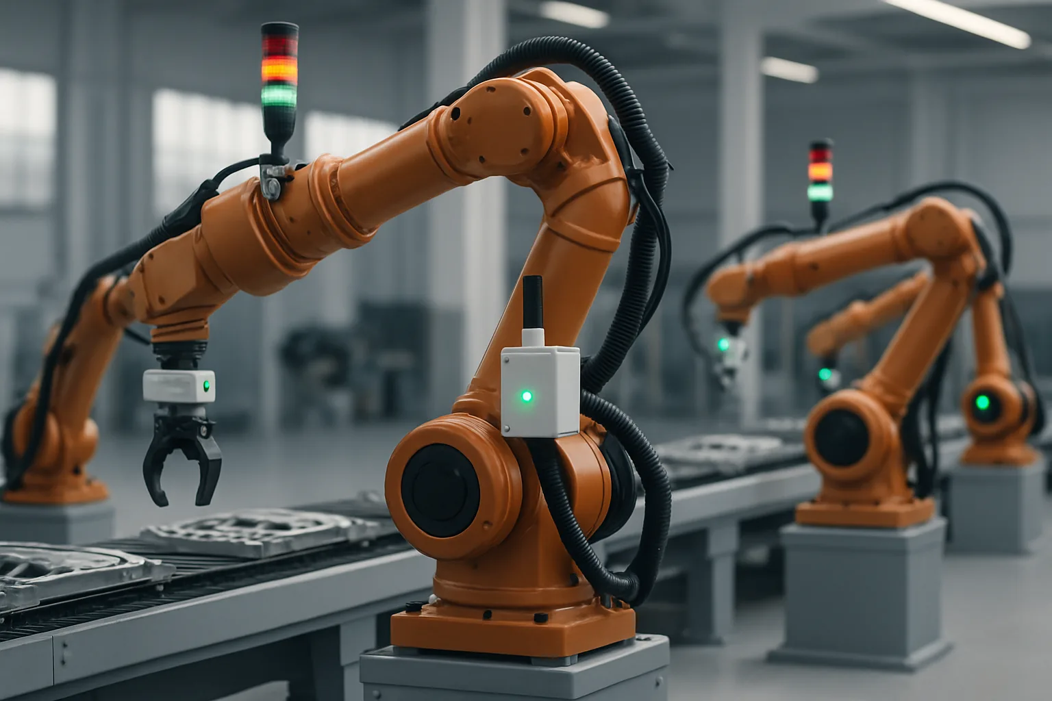 Automated assembly line instrumented with IIoT sensors