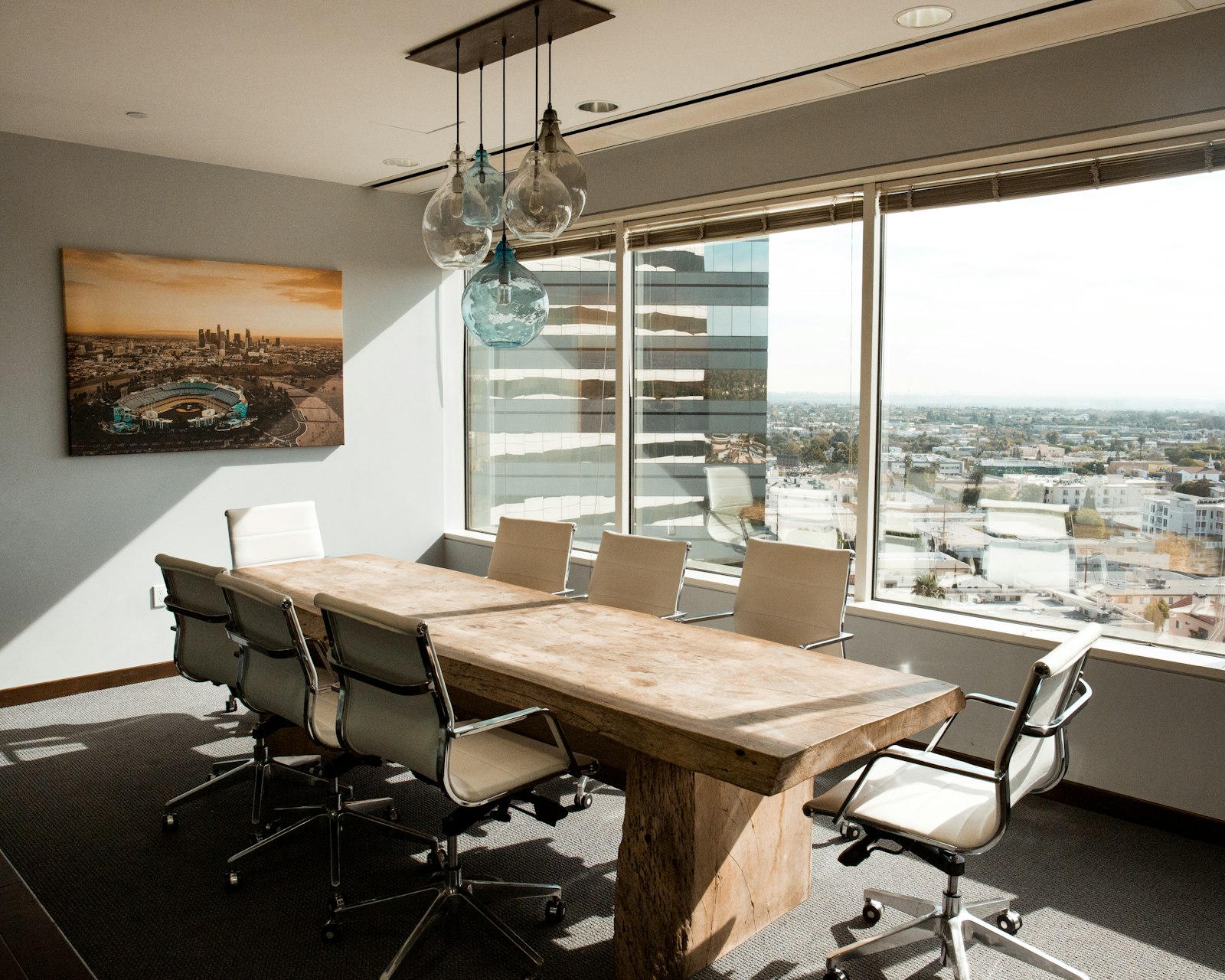 A modern meeting room set up for sprint planning and agile ceremonies