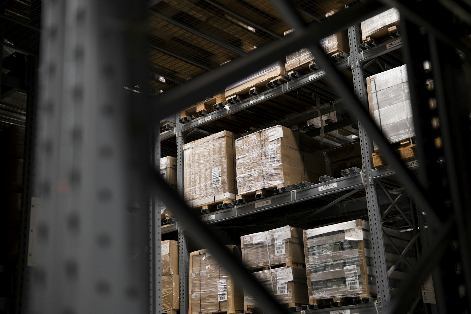 Palletized goods on warehouse racking — where EDI 940/945 warehouse messages meet the WMS