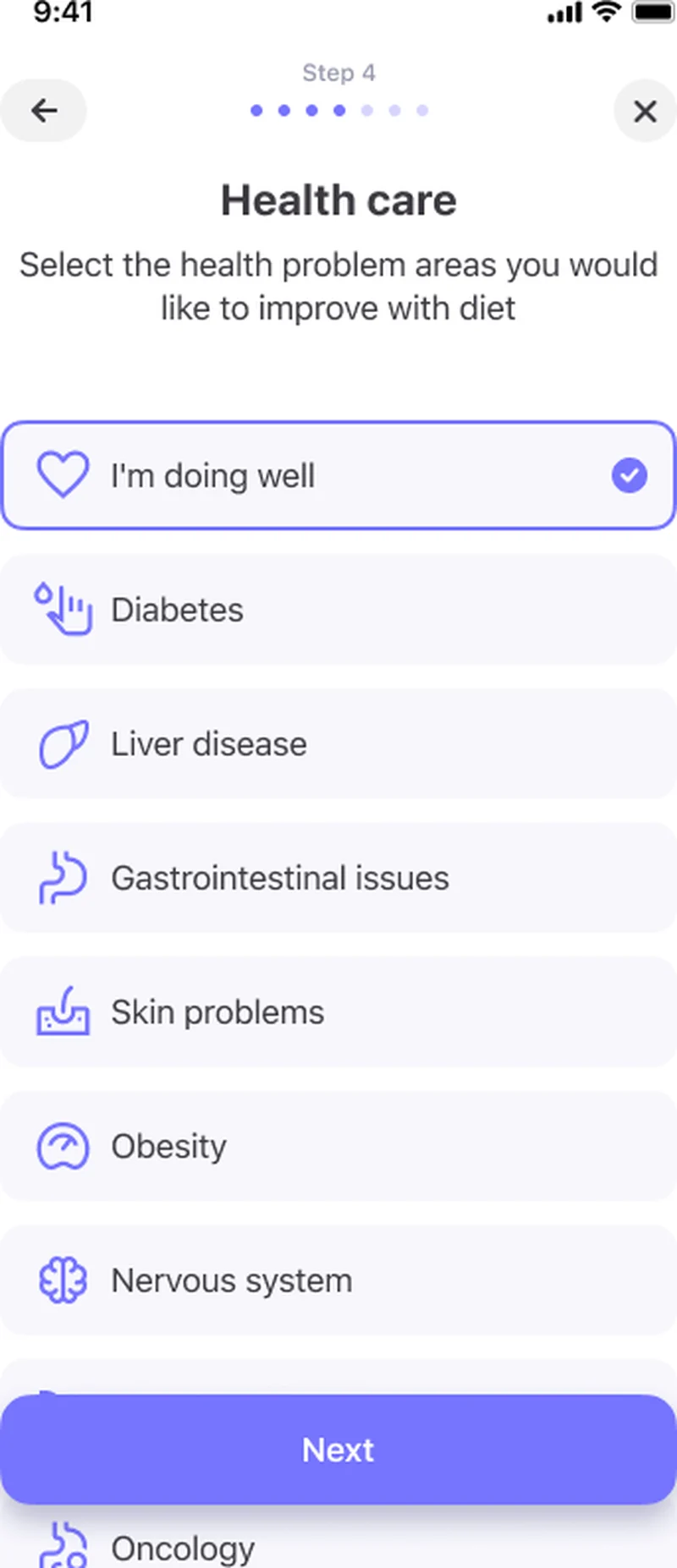 BasilDoc diet recommender — goal-based selection, multiple programs, Cupertino widgets
