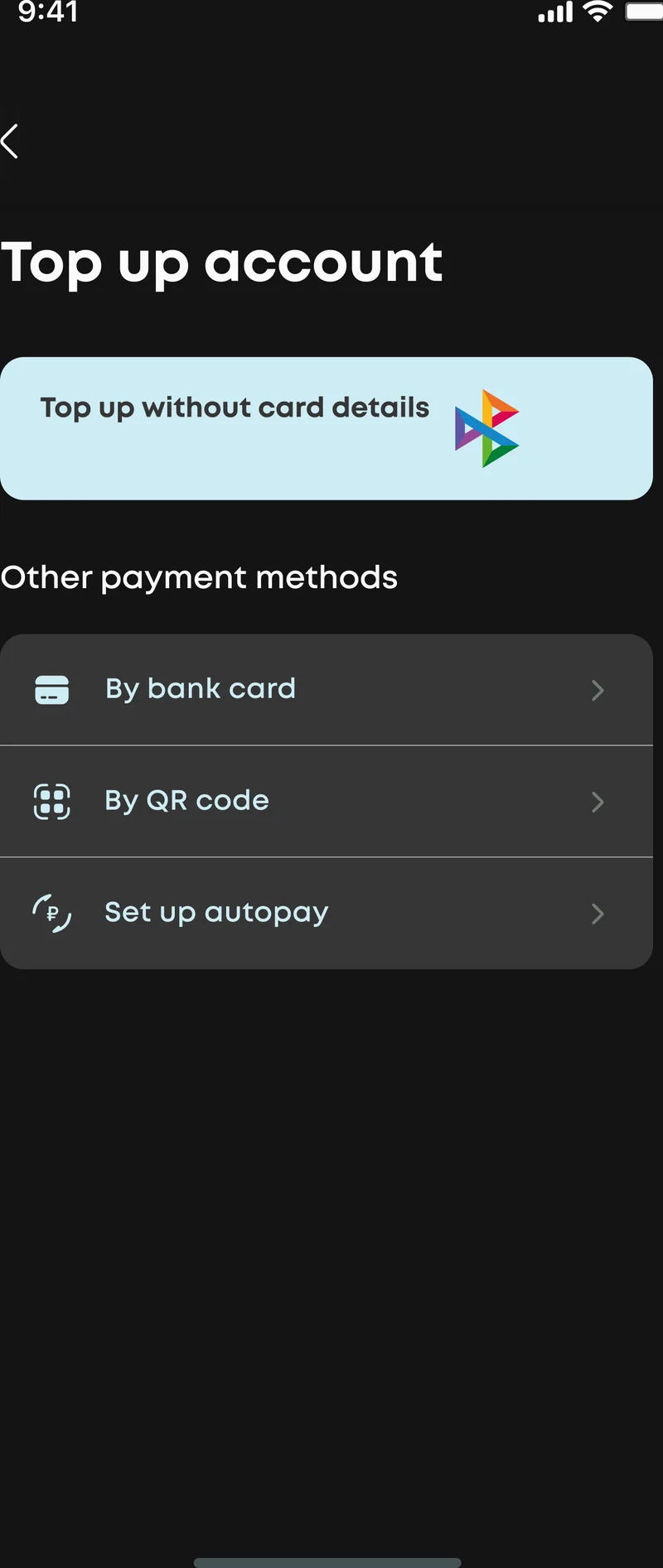 Personal Account tariff picker — visual breakdown of plan changes and billing impact