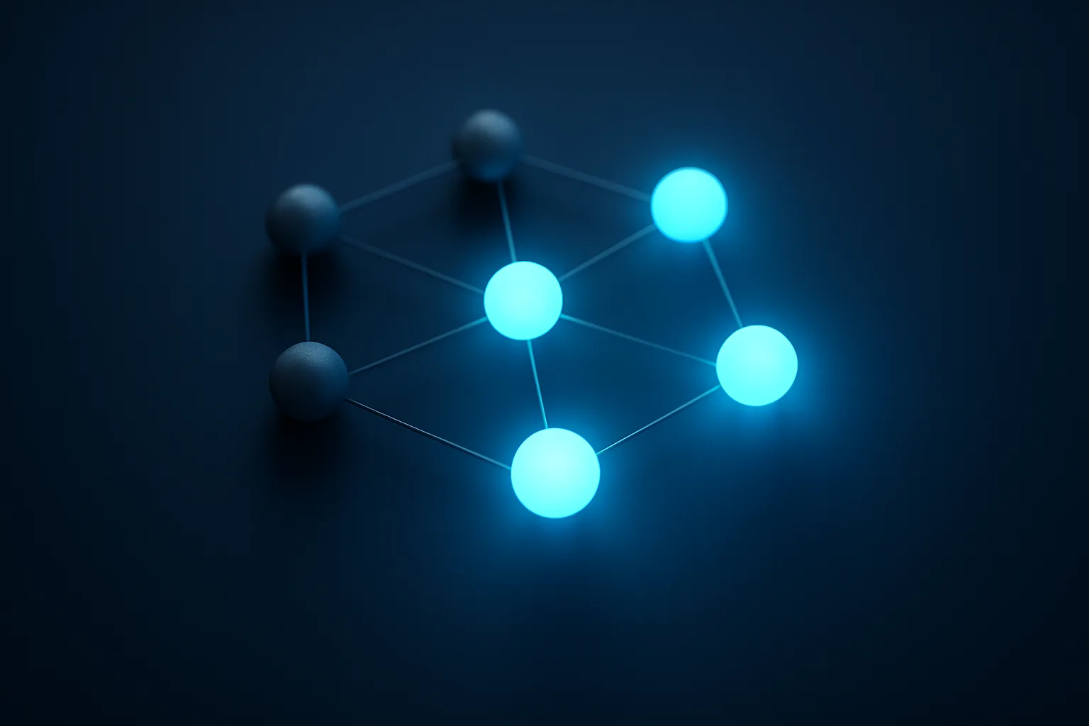 Abstract visualization of AI model nodes in transition — older nodes fading while new replacements illuminate in a dark technology grid, representing GitHub Copilot model lifecycle upgrade